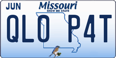 MO license plate QL0P4T