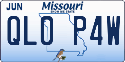 MO license plate QL0P4W