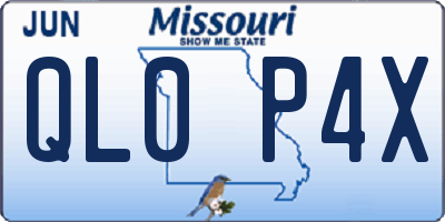 MO license plate QL0P4X