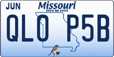 MO license plate QL0P5B