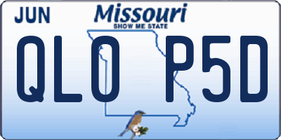 MO license plate QL0P5D