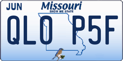 MO license plate QL0P5F