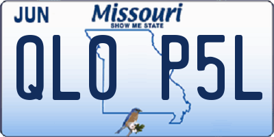 MO license plate QL0P5L