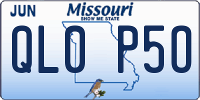 MO license plate QL0P5O