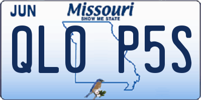 MO license plate QL0P5S