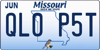 MO license plate QL0P5T