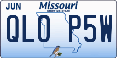 MO license plate QL0P5W