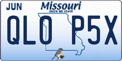 MO license plate QL0P5X