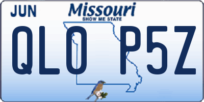 MO license plate QL0P5Z