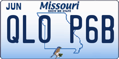 MO license plate QL0P6B