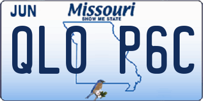 MO license plate QL0P6C