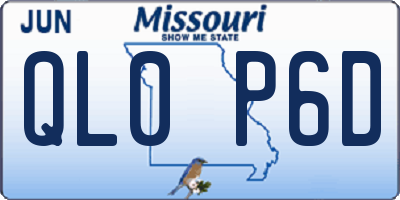MO license plate QL0P6D