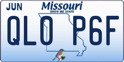 MO license plate QL0P6F