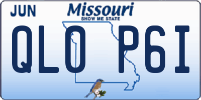 MO license plate QL0P6I