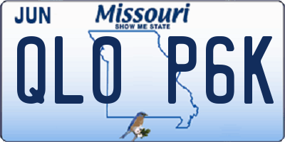 MO license plate QL0P6K