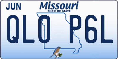 MO license plate QL0P6L