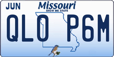 MO license plate QL0P6M