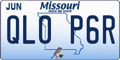 MO license plate QL0P6R