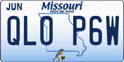 MO license plate QL0P6W
