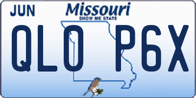 MO license plate QL0P6X