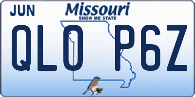MO license plate QL0P6Z