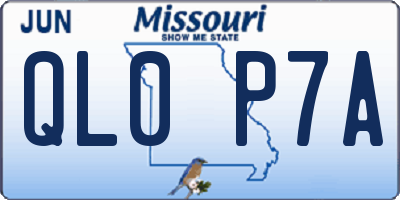 MO license plate QL0P7A