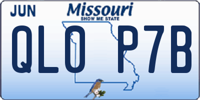 MO license plate QL0P7B