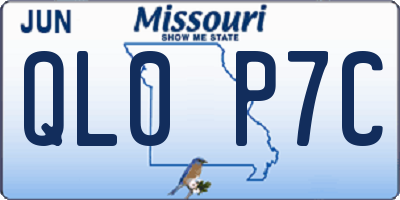 MO license plate QL0P7C