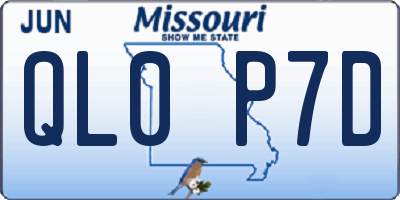MO license plate QL0P7D