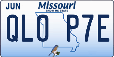 MO license plate QL0P7E