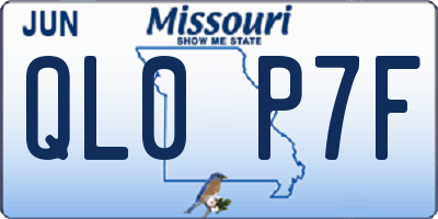 MO license plate QL0P7F