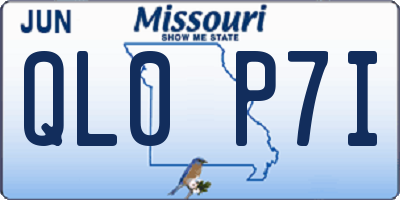 MO license plate QL0P7I