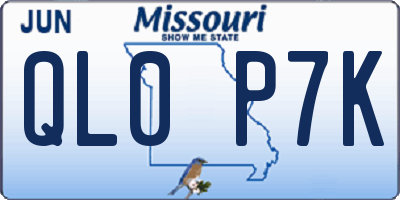 MO license plate QL0P7K