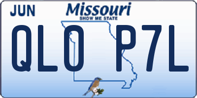 MO license plate QL0P7L