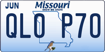 MO license plate QL0P7O