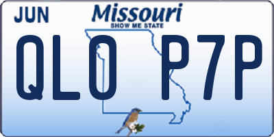 MO license plate QL0P7P