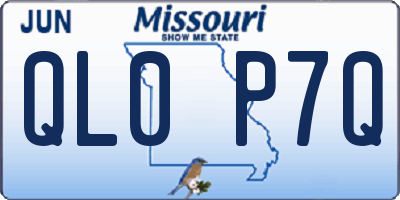 MO license plate QL0P7Q
