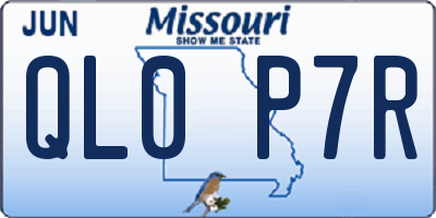 MO license plate QL0P7R