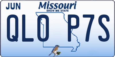 MO license plate QL0P7S
