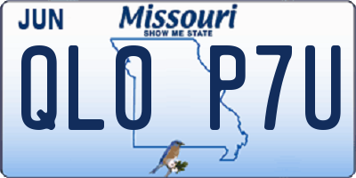 MO license plate QL0P7U