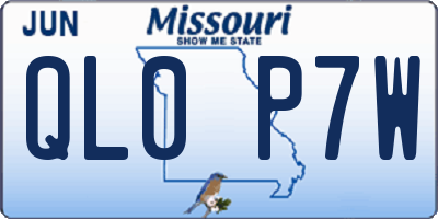 MO license plate QL0P7W