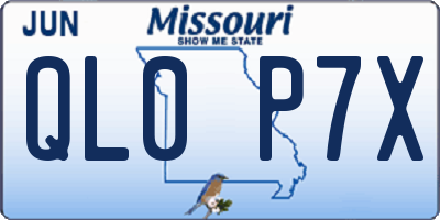 MO license plate QL0P7X