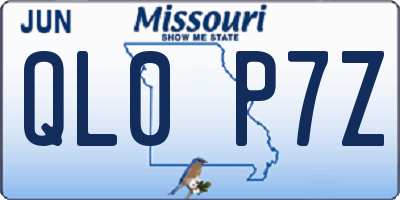 MO license plate QL0P7Z