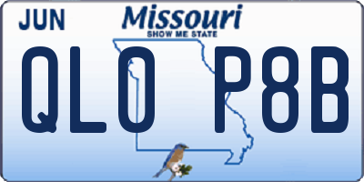 MO license plate QL0P8B