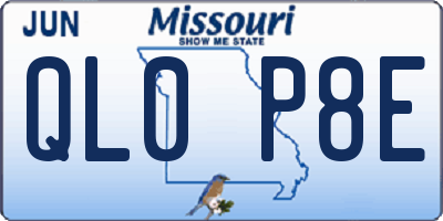 MO license plate QL0P8E