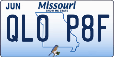 MO license plate QL0P8F