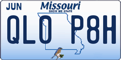 MO license plate QL0P8H