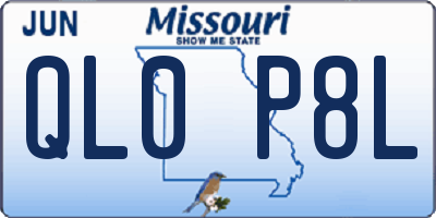 MO license plate QL0P8L