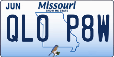 MO license plate QL0P8W