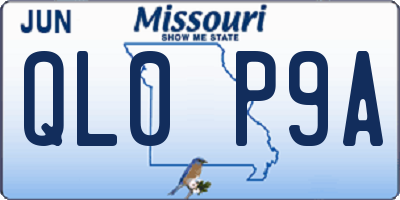 MO license plate QL0P9A